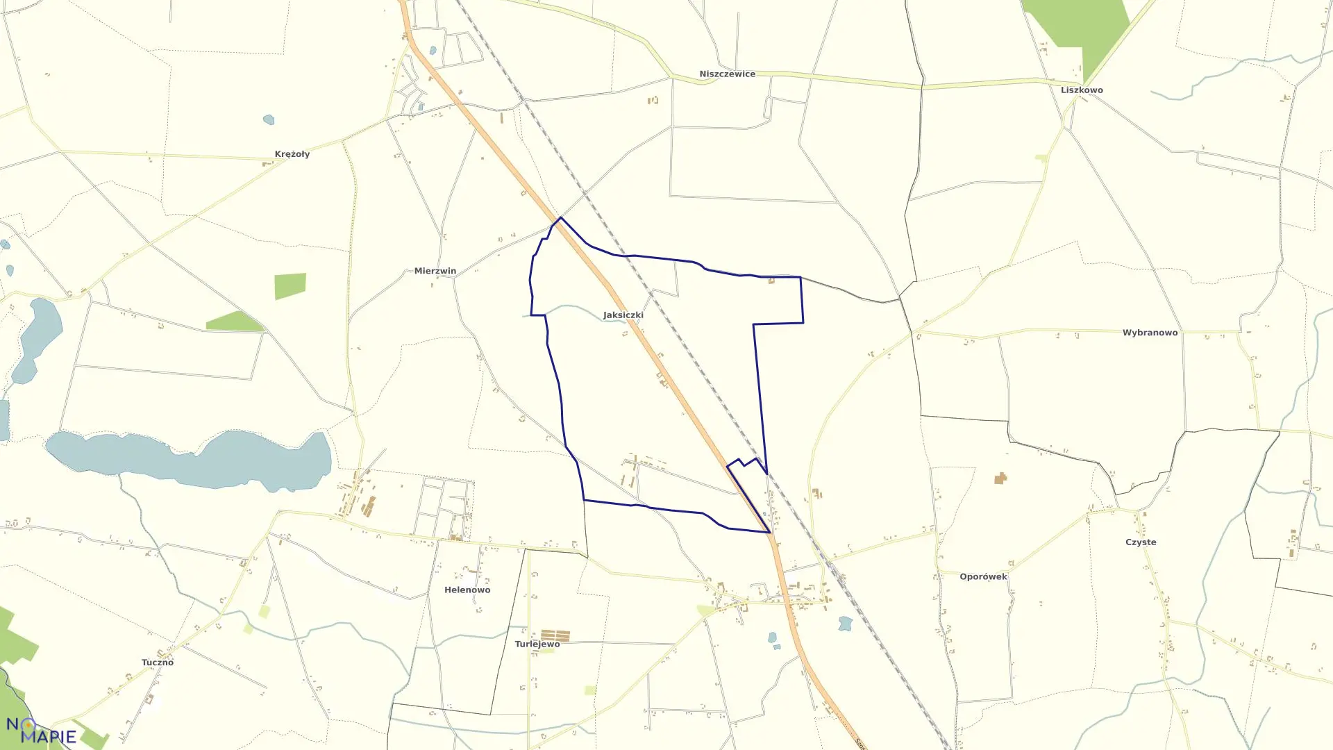 Mapa obrębu Jaksiczki w gminie Inowrocław